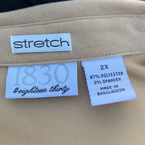 1830 faux suede stretch button up shirt, size 2X - Picture 3 of 3